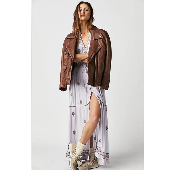 Free People Dresses & Skirts - New Free People Riley Embroidered Button Front Midi Dress $188 X-SMALL Stardust